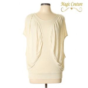 NWOT the PODOLLS Beige Space Dyed Front Seamed Draped Blouse🤍🤍🤍